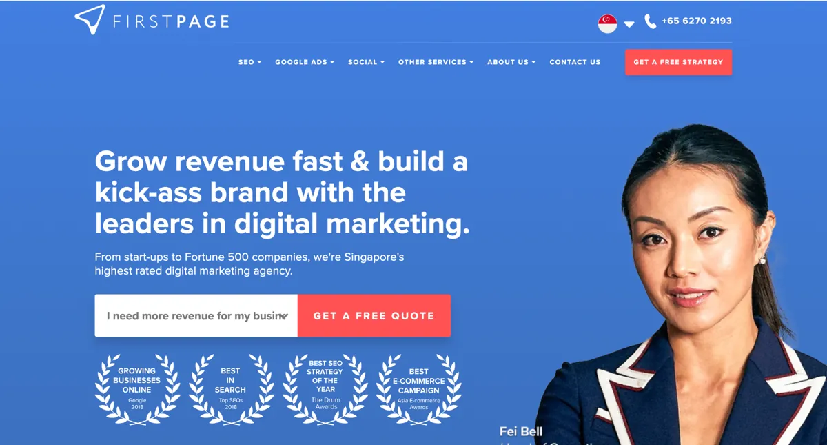 First Page Digital website homepage
