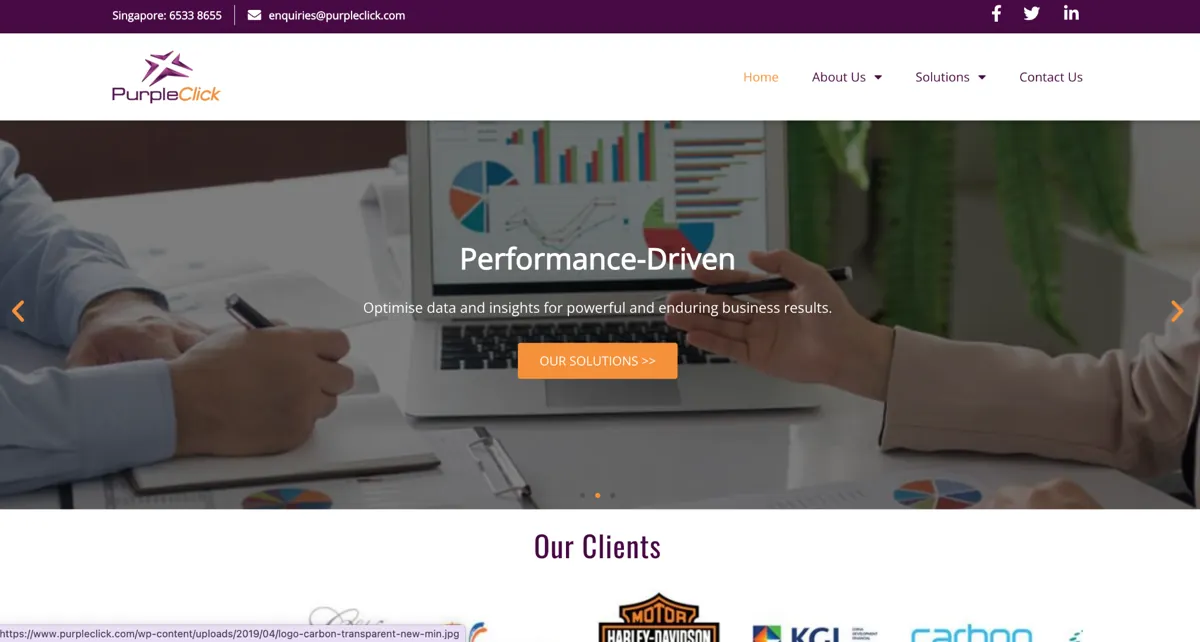 PurpleClick website homepage