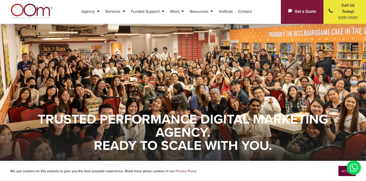 OOm website homepage